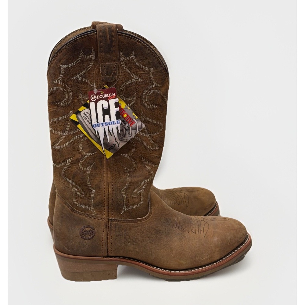 NWT Double H Men's 8.5 2E Dylan Domestic Steel Toe ICE Western Work Boots DH1592